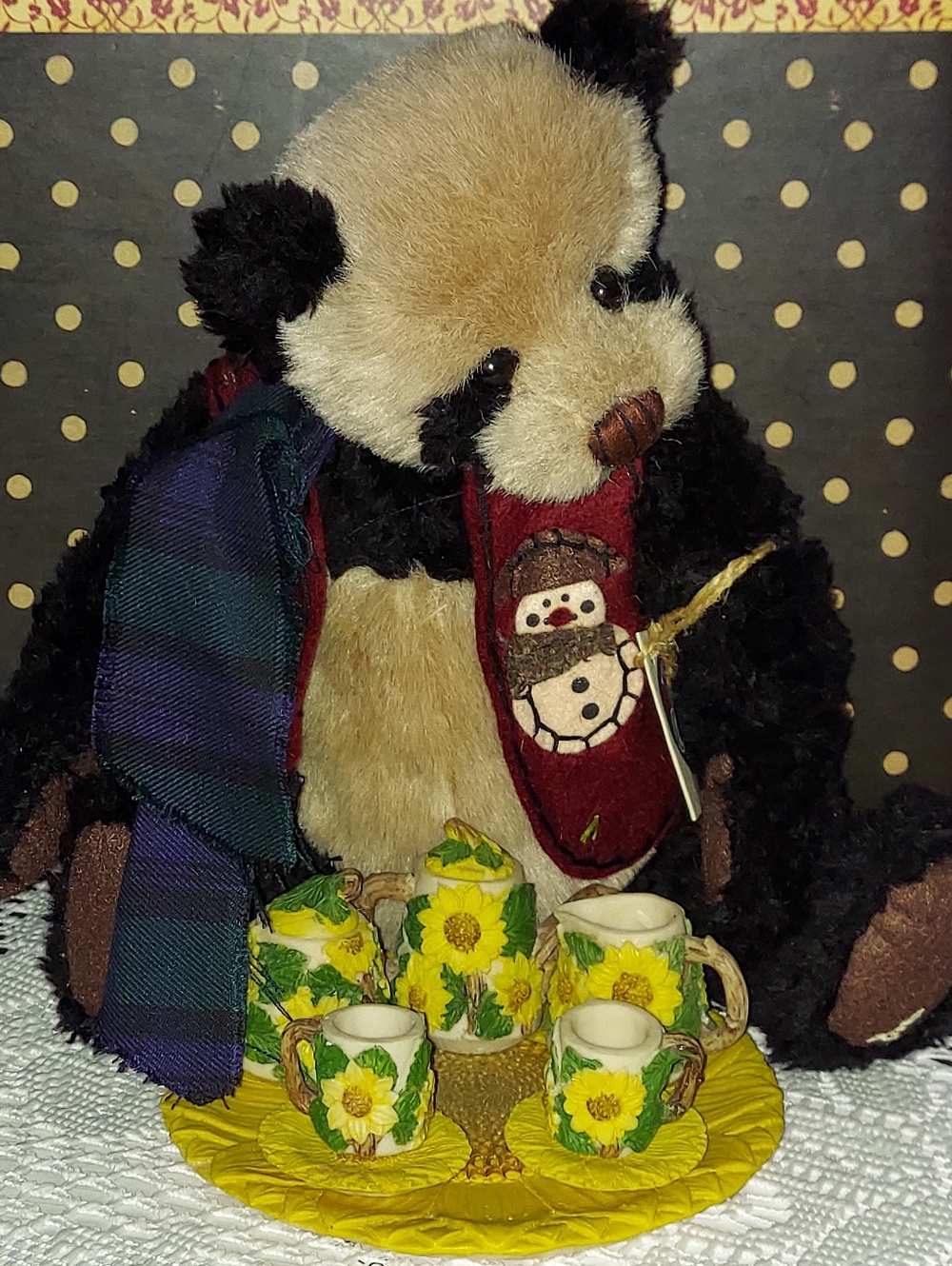 Vintage Miniature Sunflower Tea Set